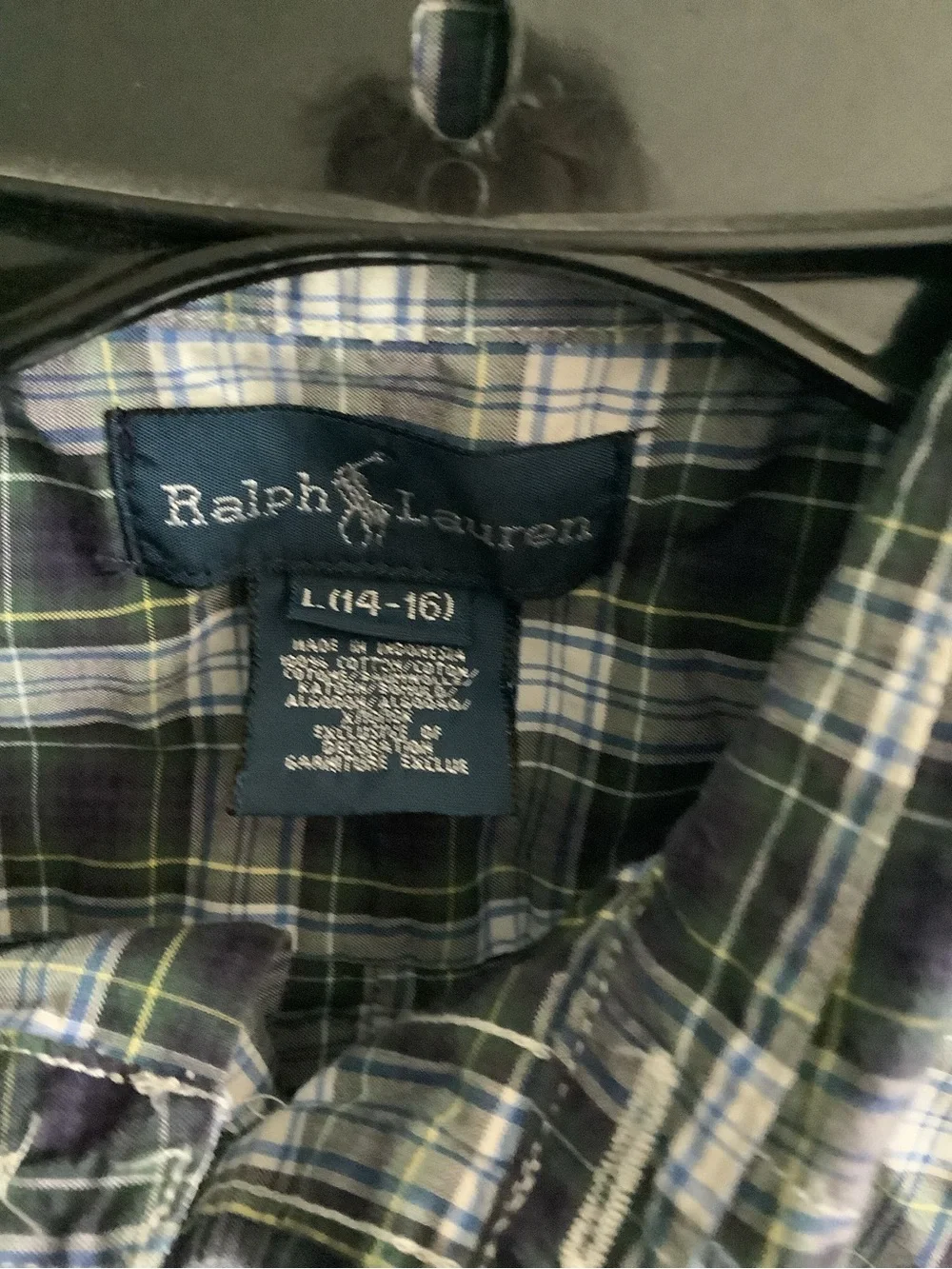 L (14-16) Ralph Lauren Plaid Button Down Shirt